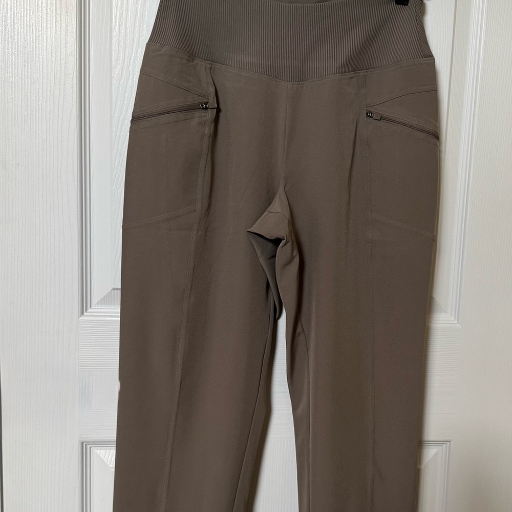 RBX Taupe Straight-Leg Women's Pants with Zip Pockets
